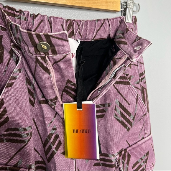 THE ATTICO Purple Mason Printed Cargo Pants - Picture 6 of 12